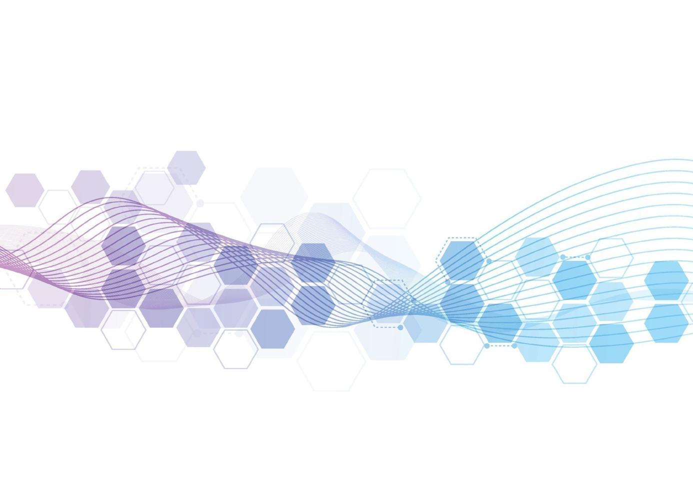 abstrakte hexagonale molekulare Strukturen im technologischen Hintergrund und im wissenschaftlichen Stil. medizinisches Design. Vektorillustration vektor