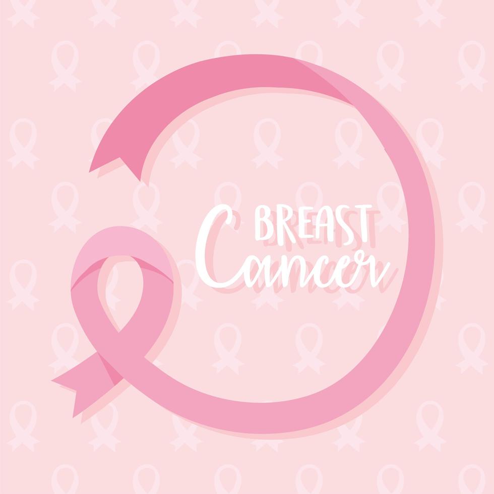 bröstcancermedvetenhetsbanner med rosa band vektor