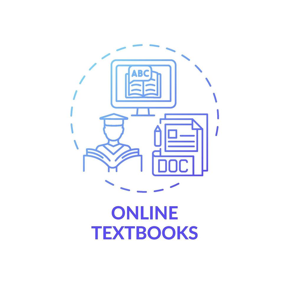 Online-Lehrbuch-Konzeptsymbol vektor