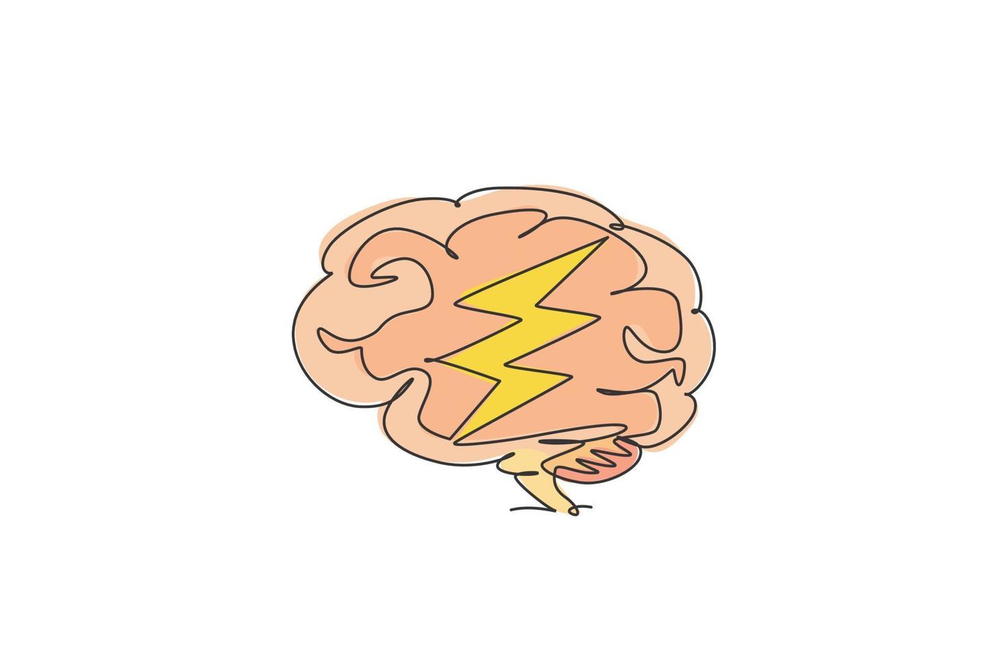 eine einzige Strichzeichnung von hellem Blitz für die Identität des Logos des Elektrounternehmens. Energie-Streik-Symbol-Logo-Konzept. dynamische, durchgehende Linie zeichnen Design-Vektor-Grafik-Darstellung vektor