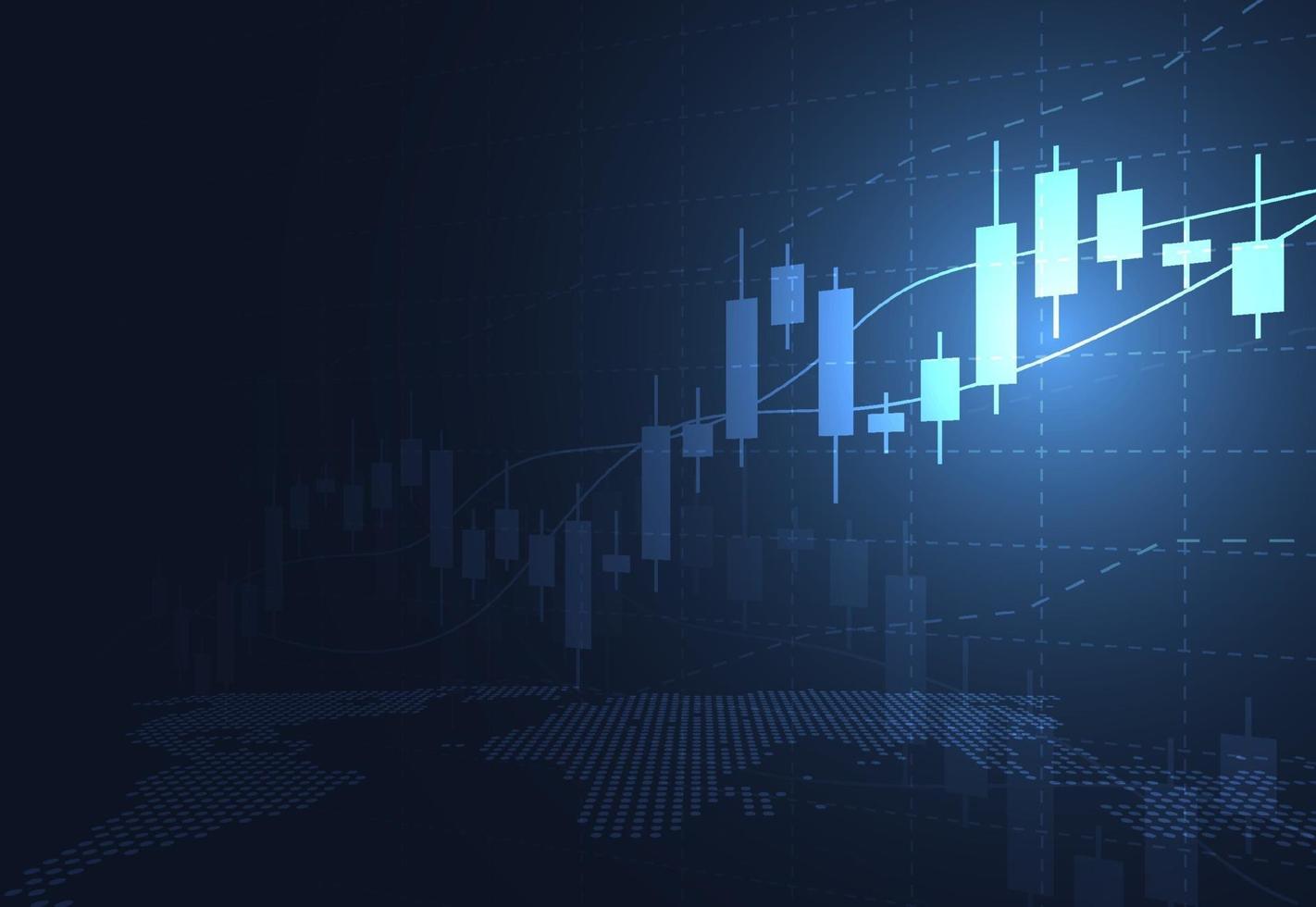 Business Candle Stick Graph Diagramm des Börseninvestitionshandels auf weißem Hintergrunddesign. bullischer Punkt, Trend der Grafik. Vektorillustration vektor