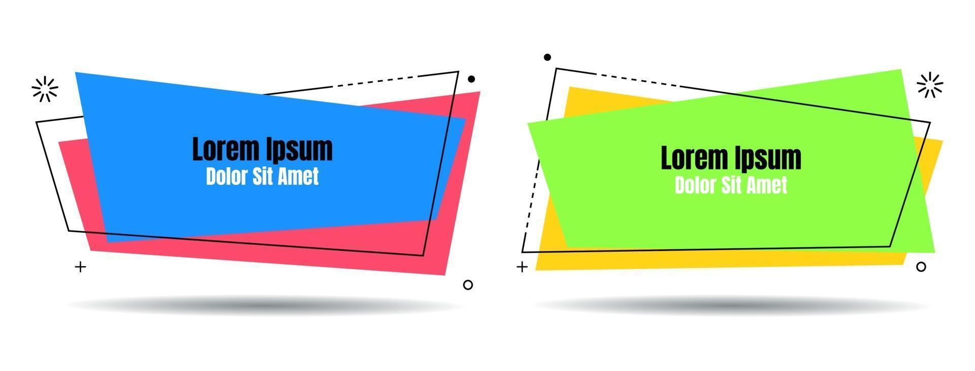 Set abstrakte bunte Flüssigkeit geometrisch für Banner, Karte, Broschüre. isolierte Wellen. Vorlage für Ihren Text. Vektorillustration vektor