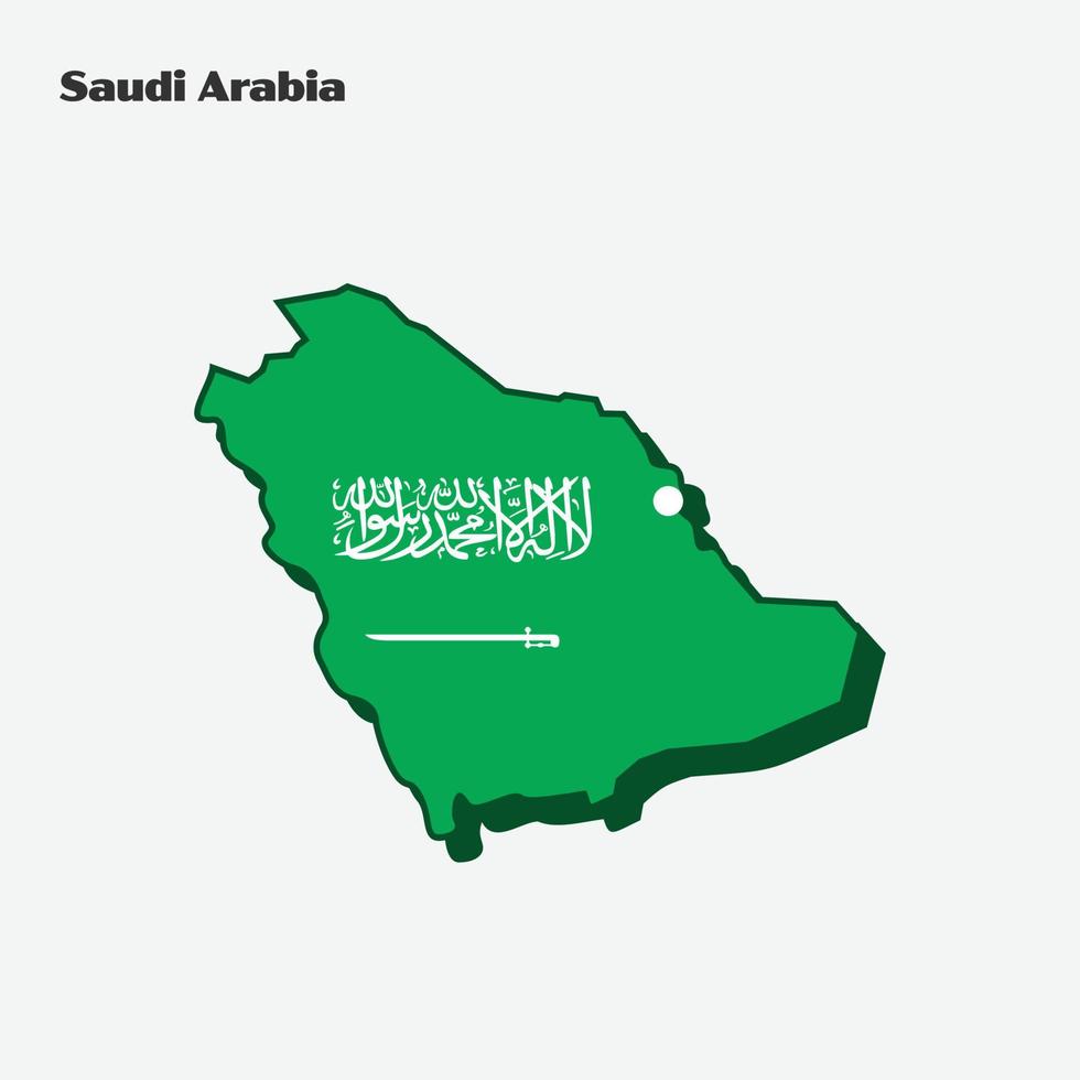 saudi arabien nation flagga Karta infographic vektor