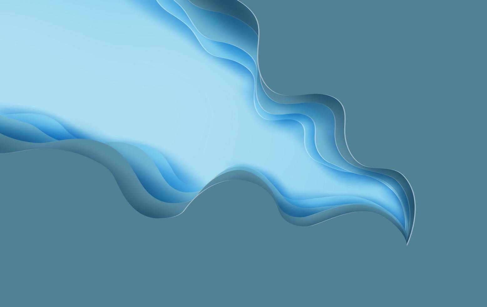 3d Papier Kunst von abstrakt Kurve Blau hintergrund.blau abstrakt Papier Welle Schicht Schnitt hintergrund.kreativ Papier Kunst Stil von Startseite Design Idee zum Geschäft Banner Vorlage und Material design.vektor. vektor