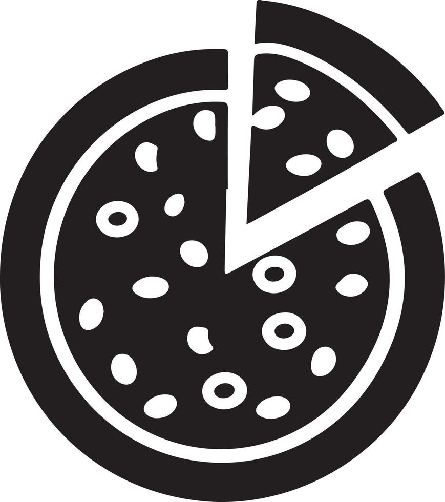 utsökt pizza skiva ikon isolerat på vit bakgrund vektor