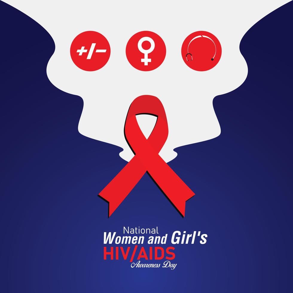 vektor illustration på de tema av nationell kvinnor och flickor HIV och AIDS medvetenhet dag observerats på Mars 10:e.