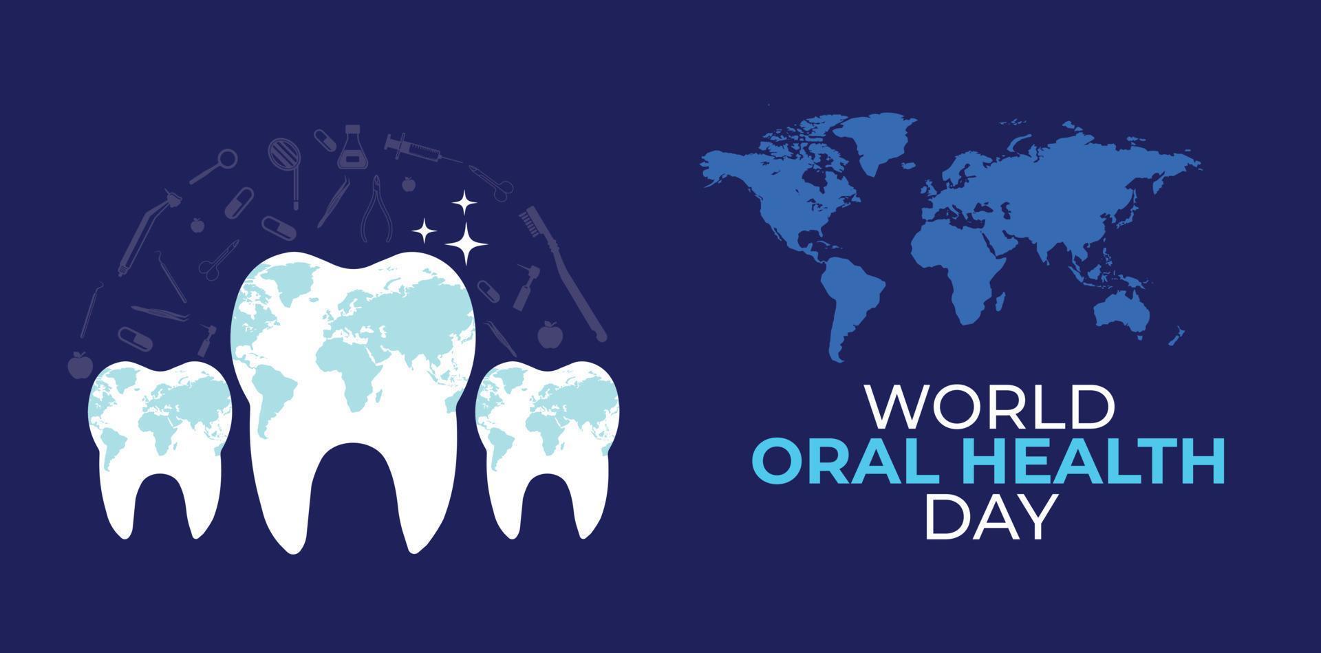 Welt Oral Gesundheit Tag. März 20. medizinisch, Dental und Gesundheitswesen kreativ Konzept. Vektor Illustration.