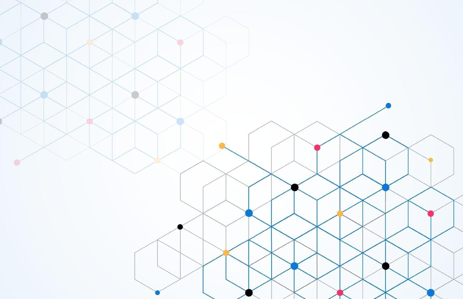 abstrakta geometriska rutor mönster prick linje anslutning bakgrund. modern teknik med fyrkantigt nät. geometrisk på vit bakgrund med linjer. kubcell. vektor illustration