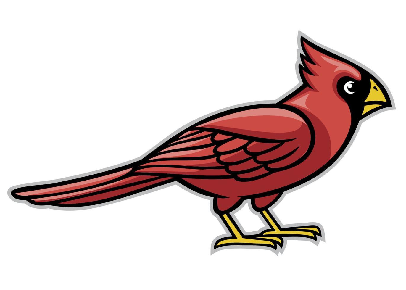 kardinal fågel maskot sport stil vektor