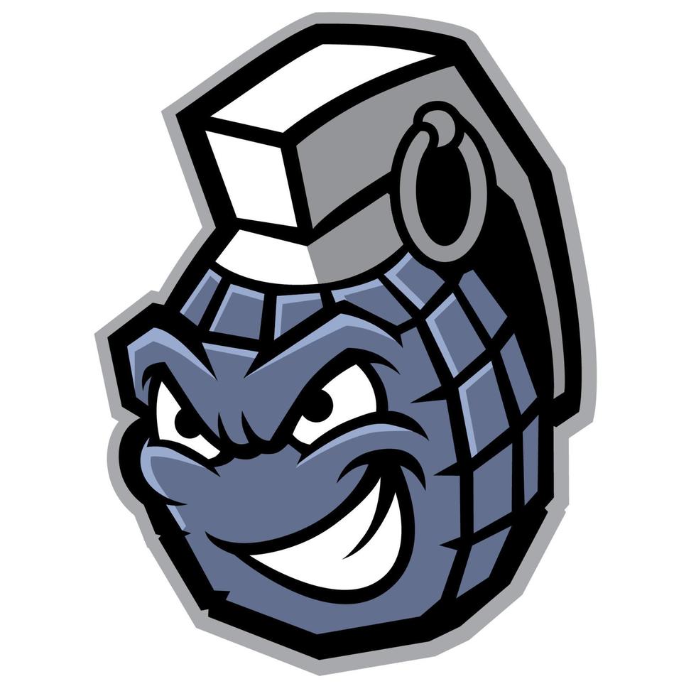 granat maskot sport logotyp stil vektor