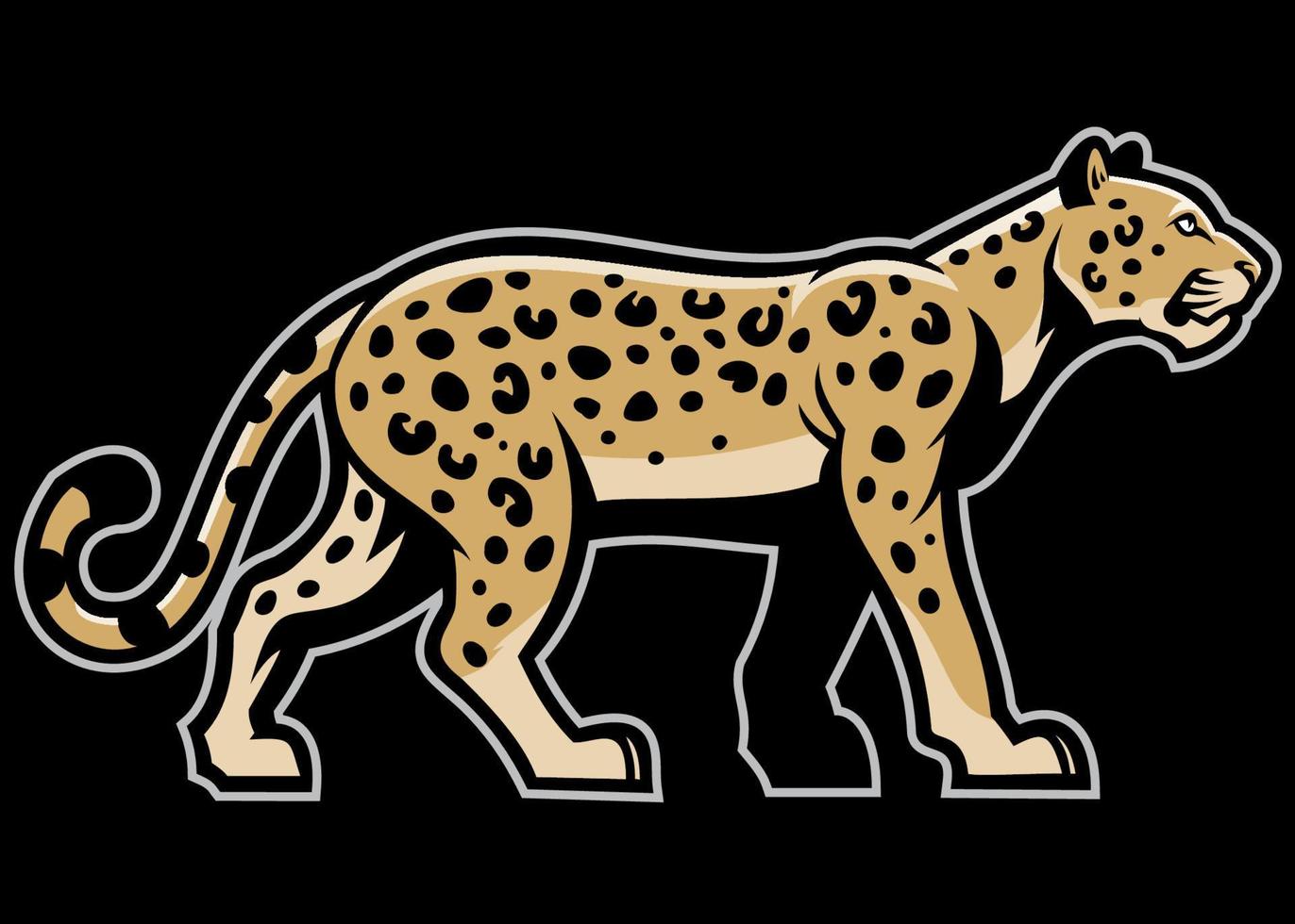 majestätisk leopard maskotsport logotyp stil vektor