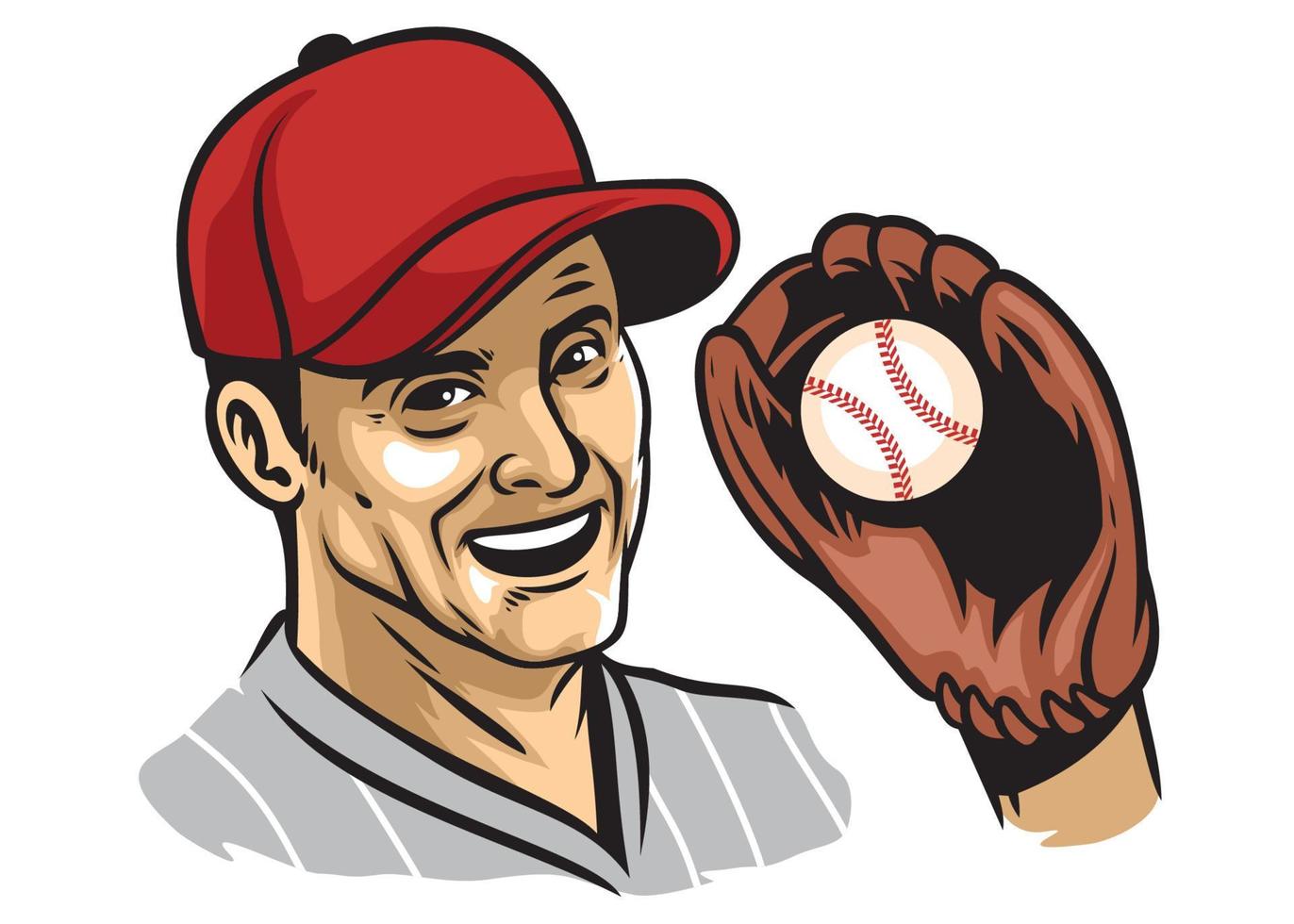 retro Illustration von Baseball Spieler tragen Handschuh vektor