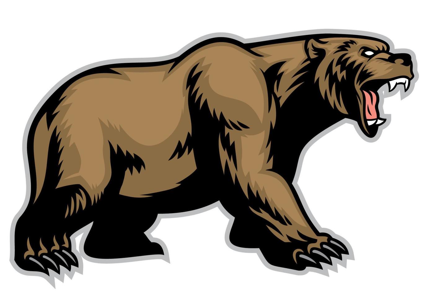 grizzly Björn maskot sport logotyp stil vektor