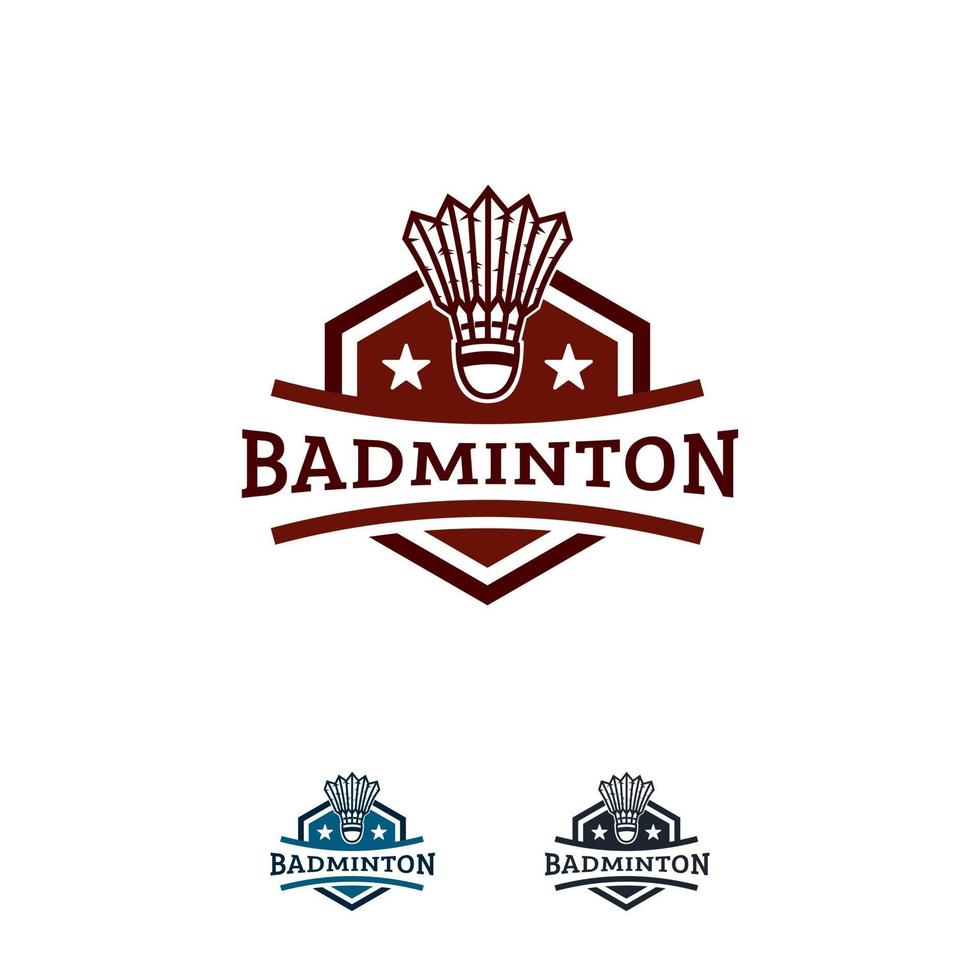 badminton sport logo design badge mall, abstrakt sport badge vektorillustration vektor