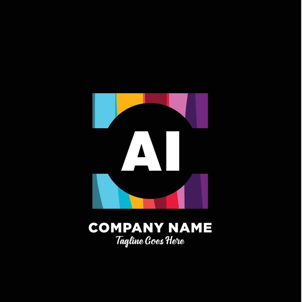 ai Initiale Logo mit bunt Vorlage Vektor. vektor