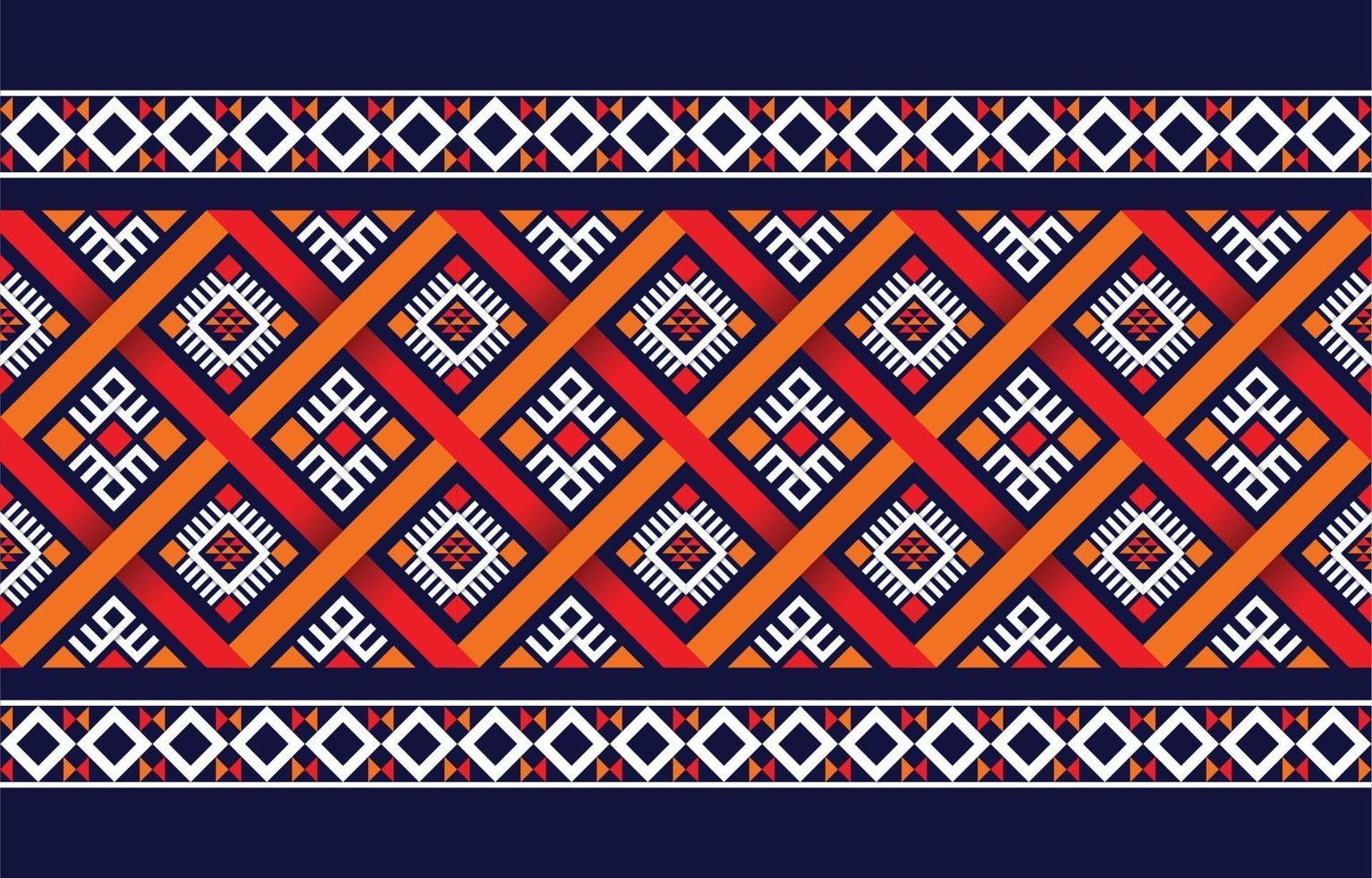 ethnisches Boho-Muster mit geometrischen in hellen Farben. Design für Teppich, Tapete, Kleidung, Verpackung, Batik, Stoff, Vektor-Illustration Stickstil in ethnischen Themen. vektor