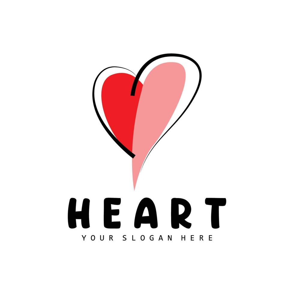 Herz Logo, Liebe Design, Valentinstag Tag Vektor, Liebe Herz Symbol, Illustration Vorlage vektor