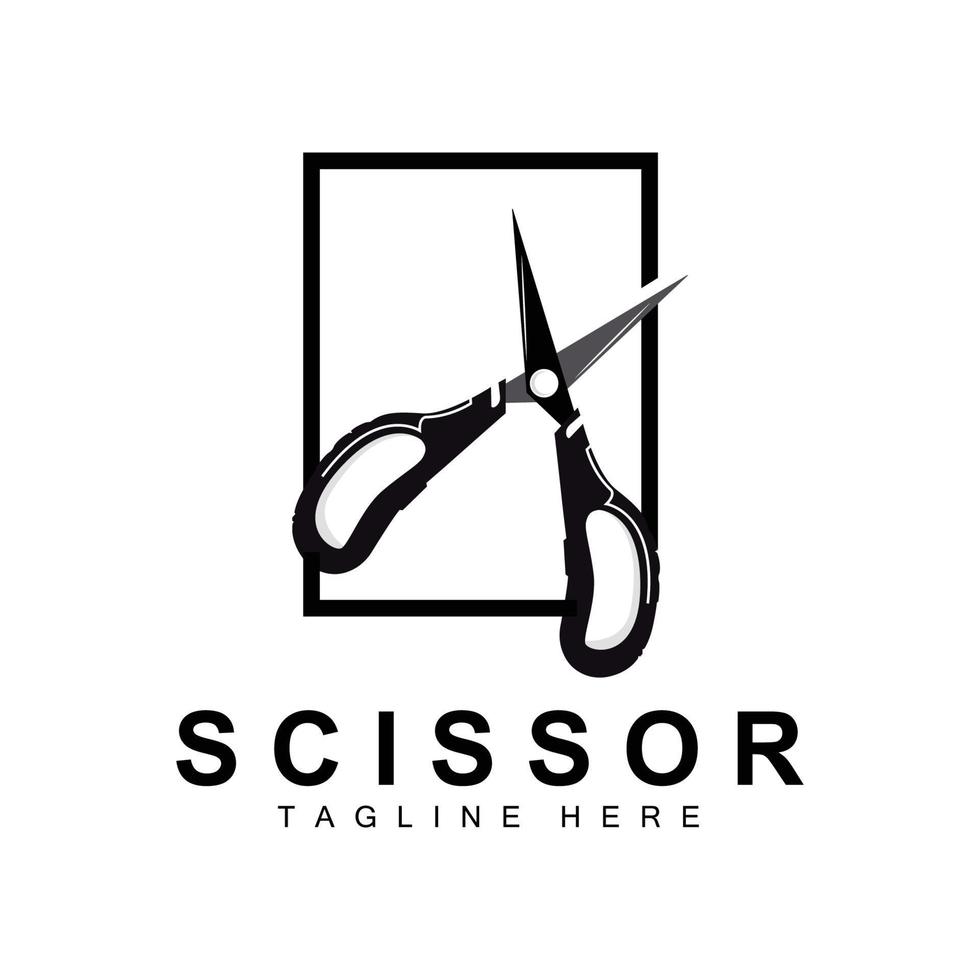 sax logotyp design, frisör rakapparat vektor, babyshop sax varumärke illustration vektor