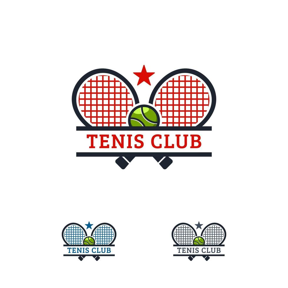 Tennissport-Logo entwirft Abzeichen, Tennisemblem-Meisterschaftsvektor vektor