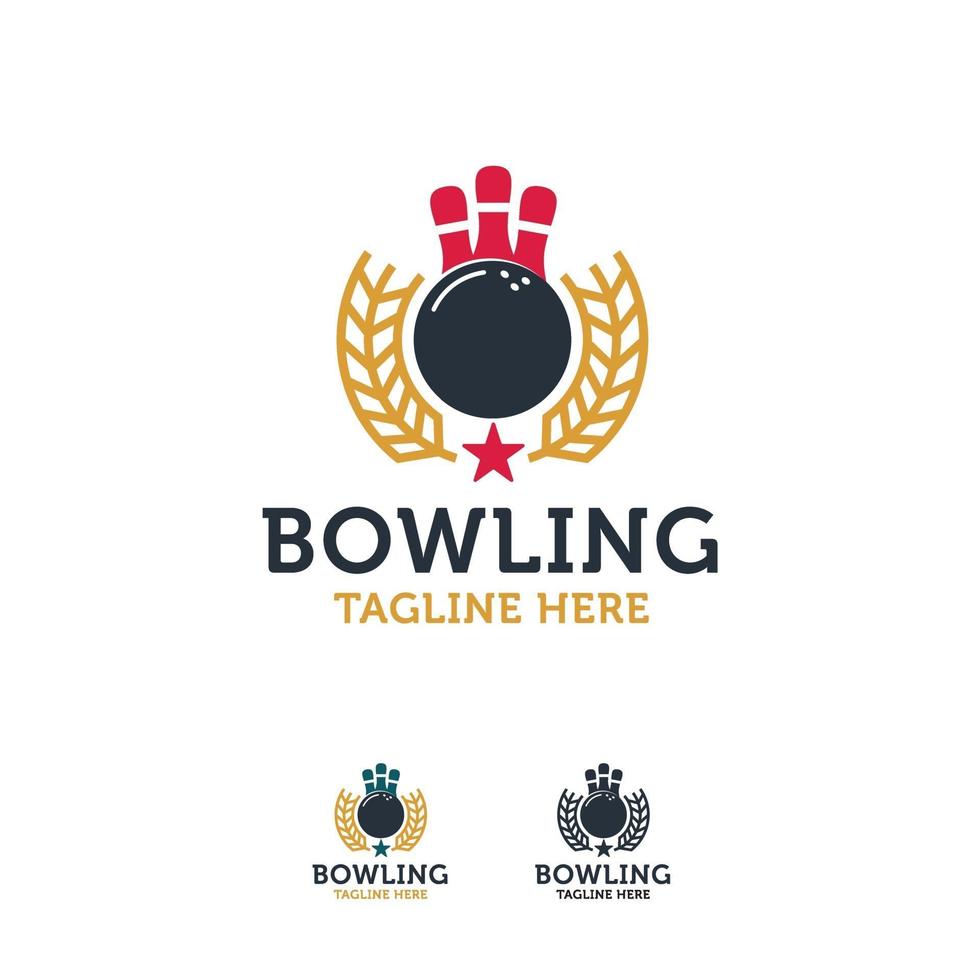 professionelle Bowling Team Logo Sport Abzeichen Vektor Vorlage