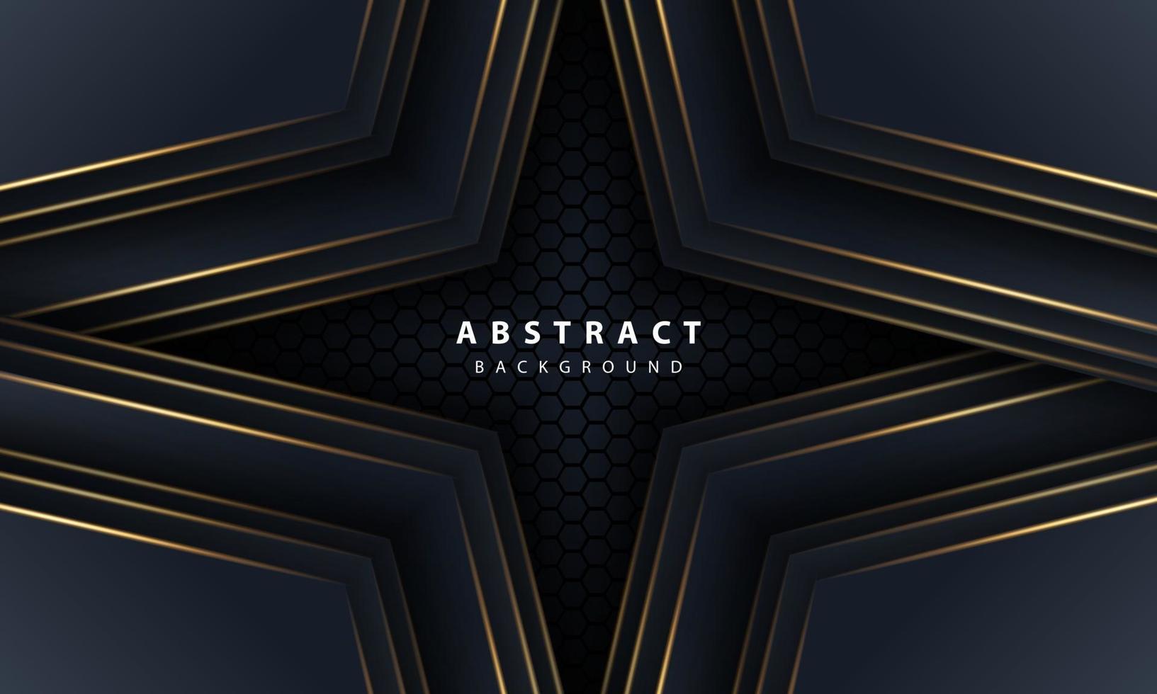 abstrakte goldene Linie Pfeil auf Schwarz mit Hexagon Mesh Design moderne Luxus futuristische Technologie Hintergrund Vektor-Illustration. vektor