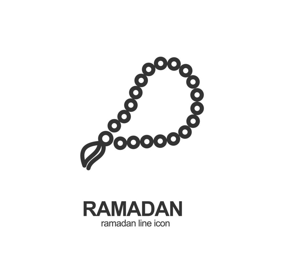 Ramadan Zeichen dünn Linie Symbol Emblem Konzept. Vektor
