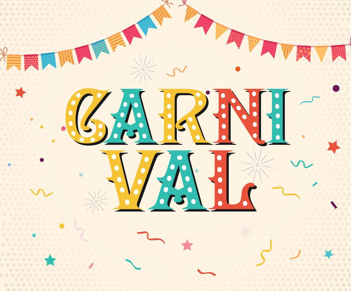 karneval färgrik alfabet, lekfull brev, rolig festival font för ljus fiesta logotyp. karneval retro typografi text vektor