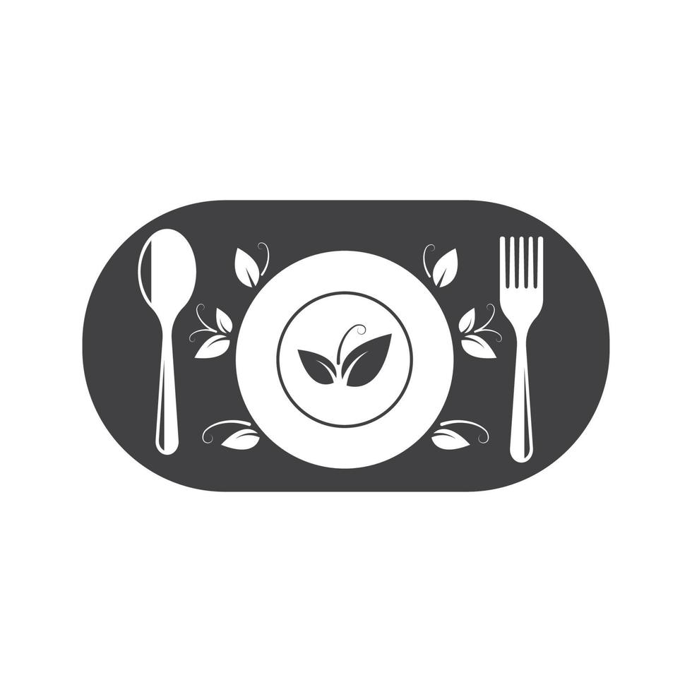 vegetarian ikon logotyp vektor illustration