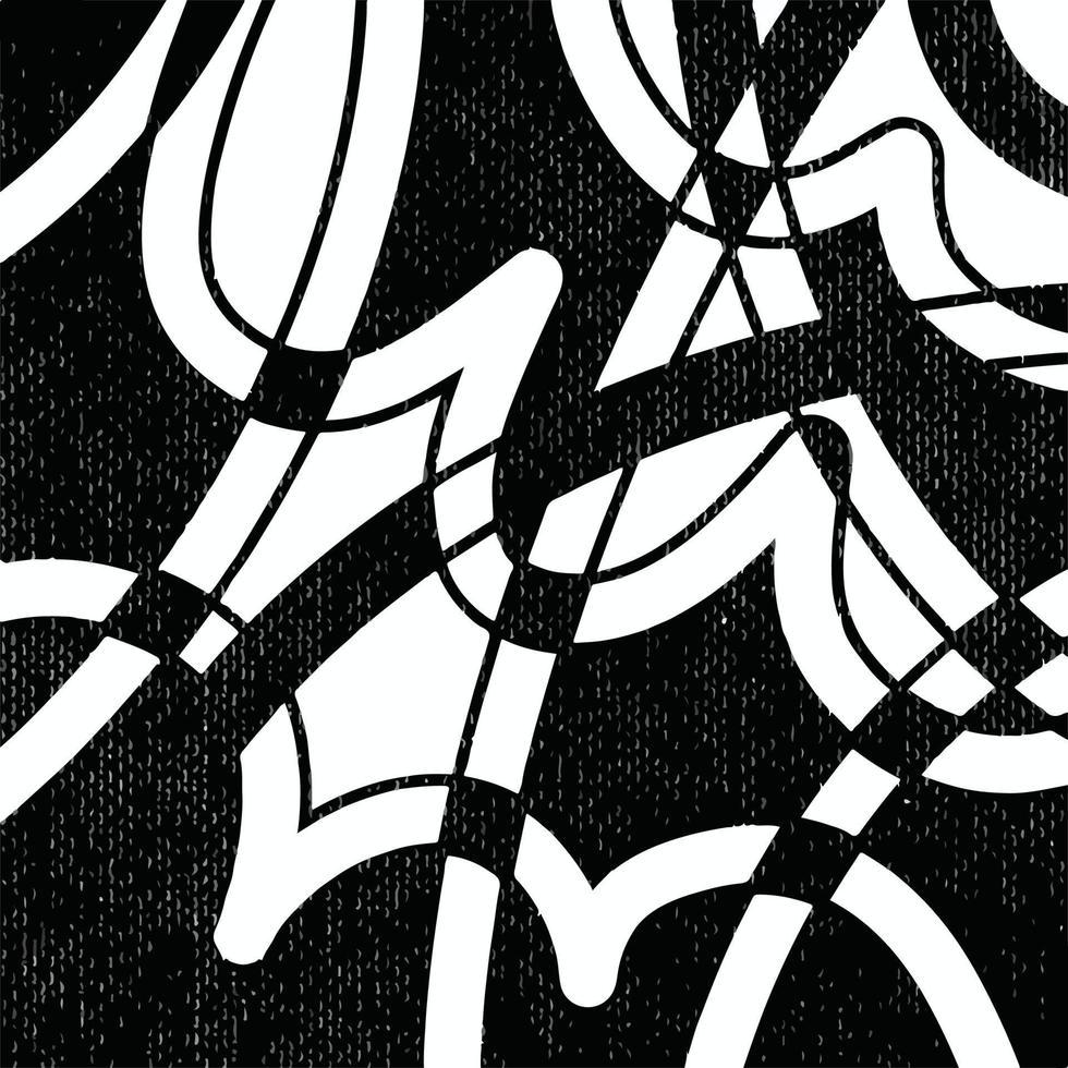 texturerad svart och vit geometrisk böjd rader dekorativ abstrakt formad vektor bakgrund isolerat på fyrkant mall för social media posta, omslag titel, papper och scarf textil- grafik, affisch.