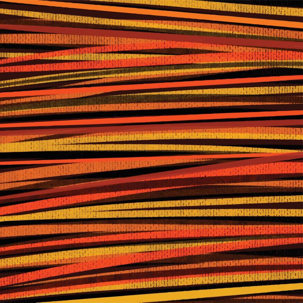 Gelb, Rot, und Orange grungy texturiert Linie Vektor Hintergrund Dekoration isoliert auf dunkel schwarz Platz Vorlage. einfach eben Kunst Stil Hintergrund zum Papier Textil- Schal drucken.