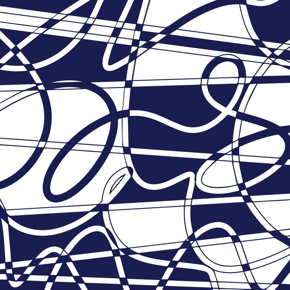 abstrakt blå färgad formad geometrisk kvadrater skisse rader och cirkulär dekoration isolerat på vektor fyrkant vit mall för social media posta, omslag titel, papper och scarf textil- grafik.