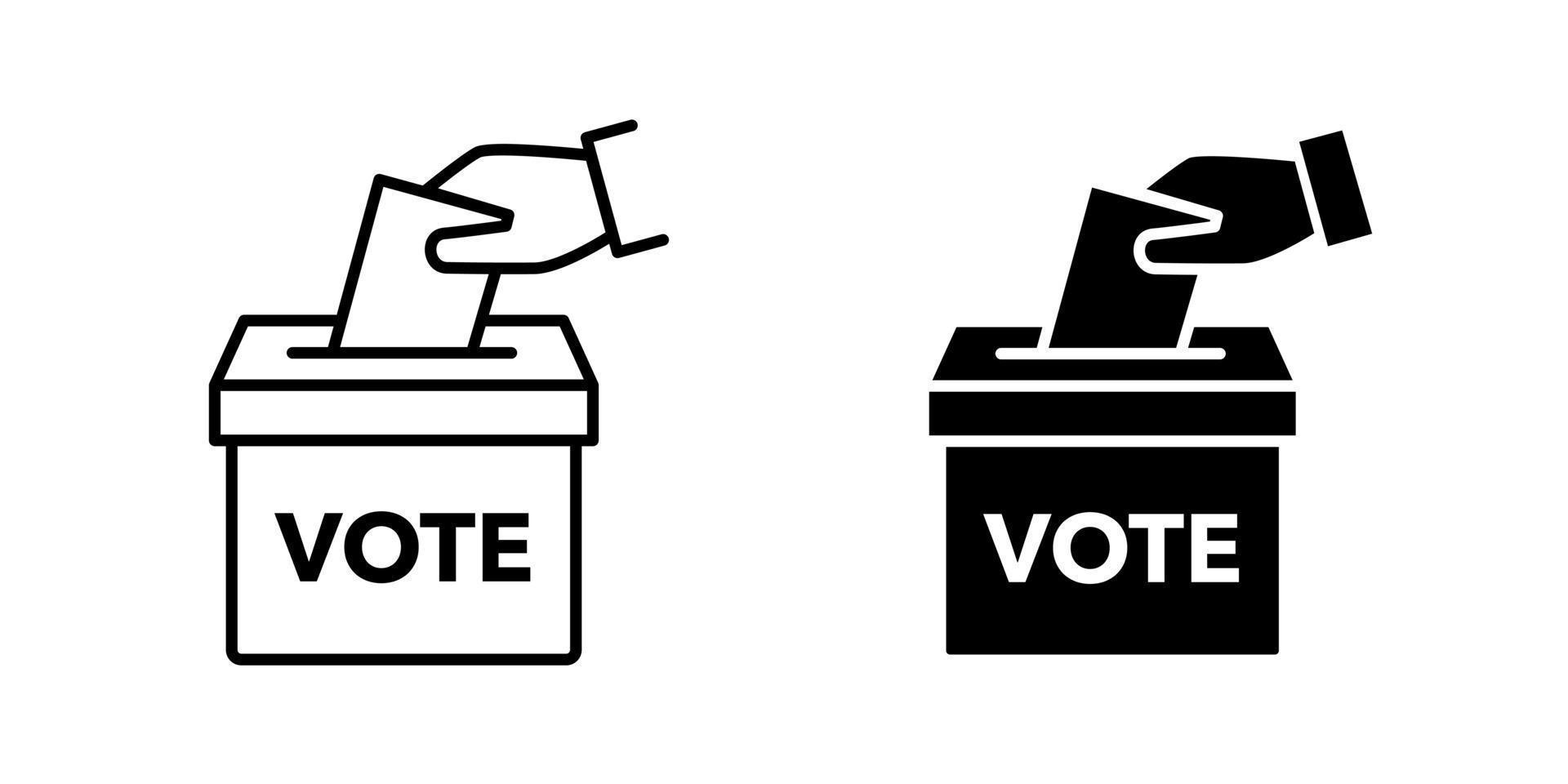 Hand Wählen Abstimmung Box Symbol. Wahl Abstimmung Konzept. einfach Linie Design. Logo Wahl Abstimmung. Vektor Illustration.