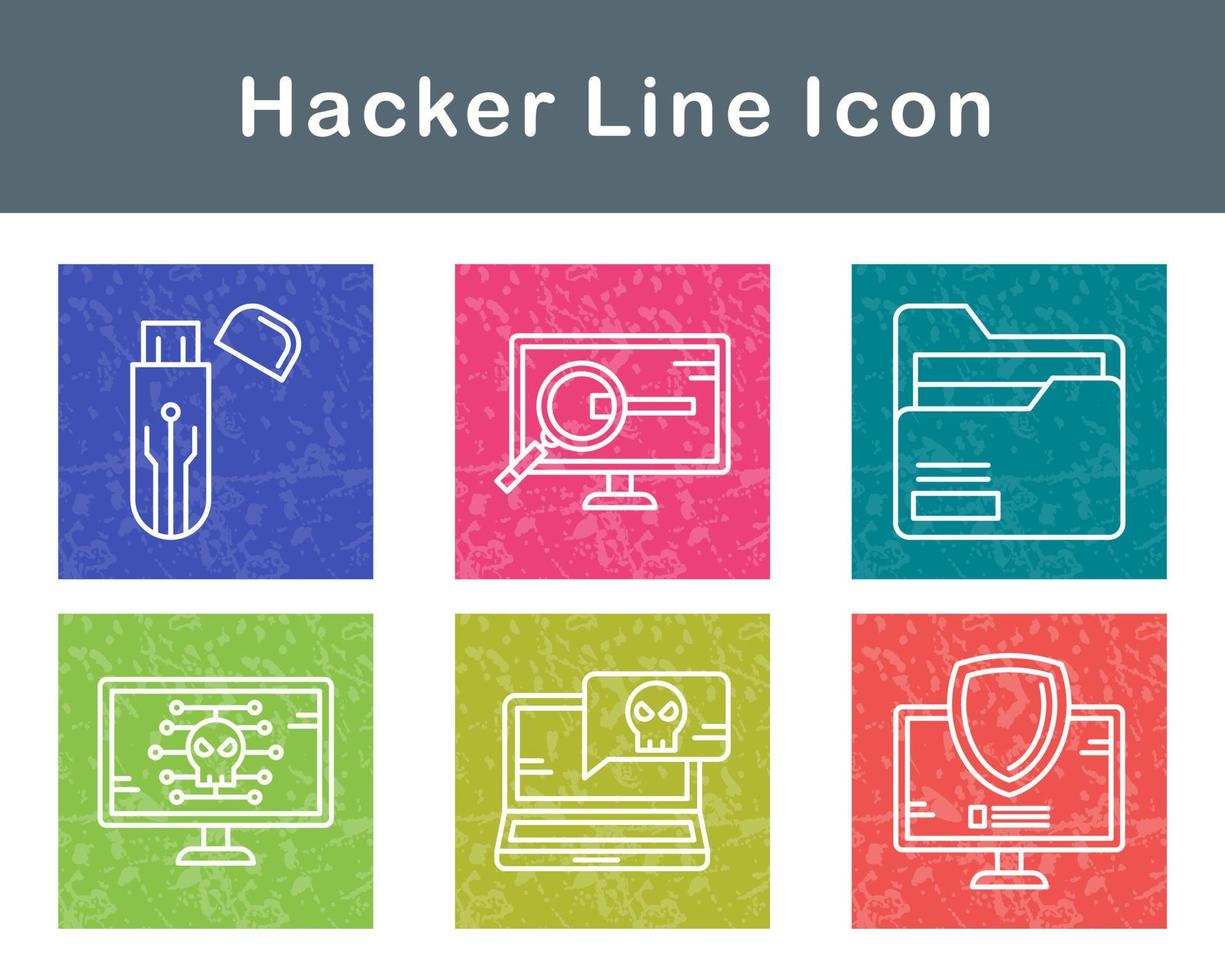 Hacker-Vektor-Icon-Set vektor