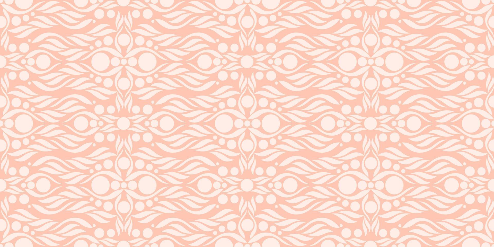mandala sömlös mönster mjuk orange bakgrund. vektor illustration. eps10