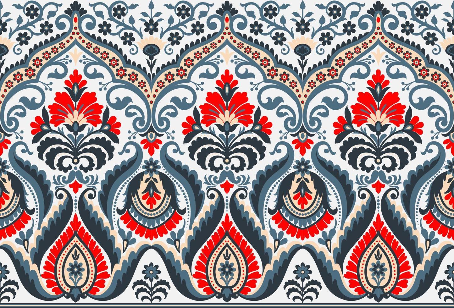 botanisch Blumen- nahtlos. Hintergrund nahtlos Muster geometrisch ethnisch Muster Design zum Hintergrund, Teppich, Hintergrund, Kleidung, Verpackung, Batik, Stoff, Drucken Textil- Illustration. vektor