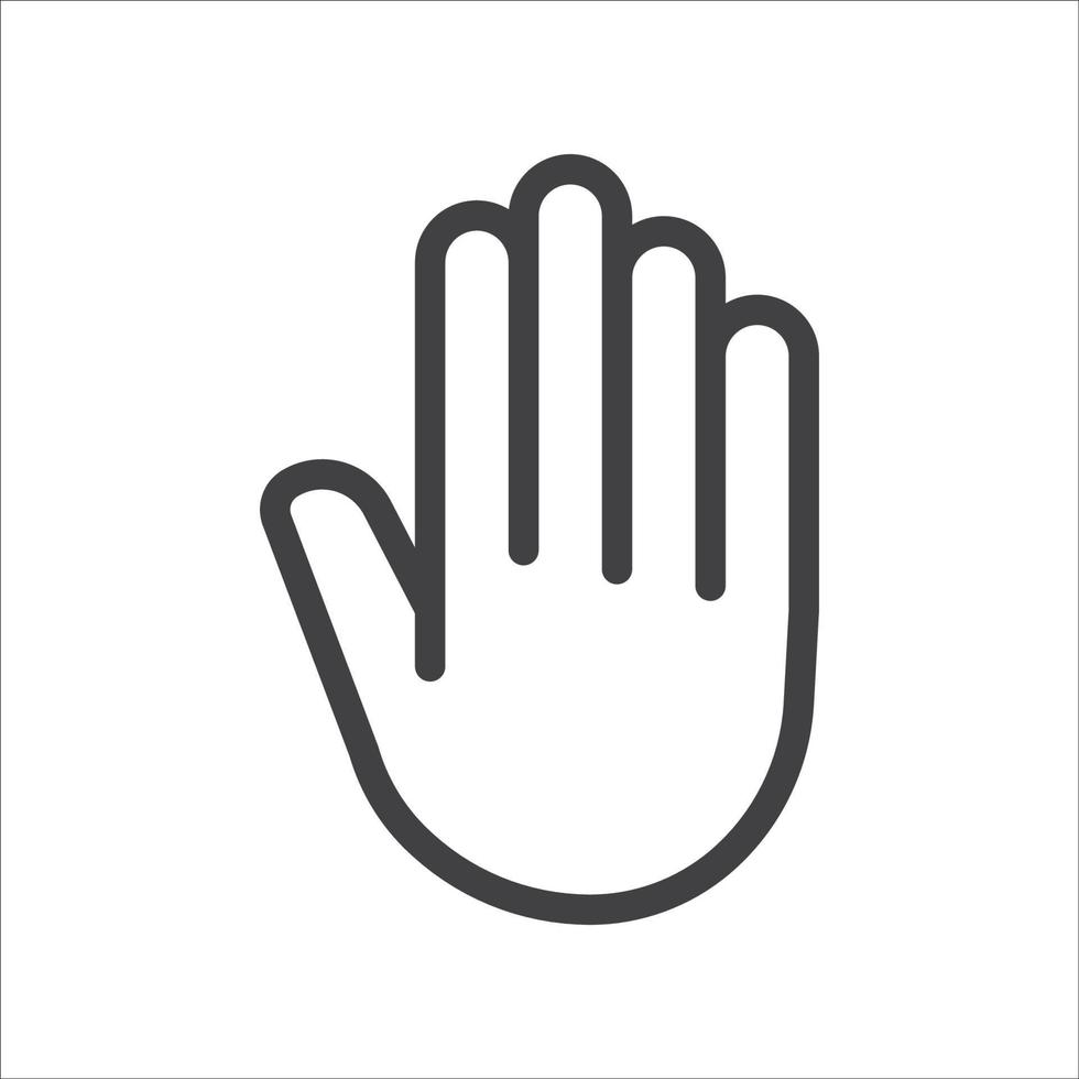 Hand Symbol. Hand Geste linear Symbol. Hand geometrisch Stil Symbol. Hand Zeichen Sprache Symbol. Vektor Illustration