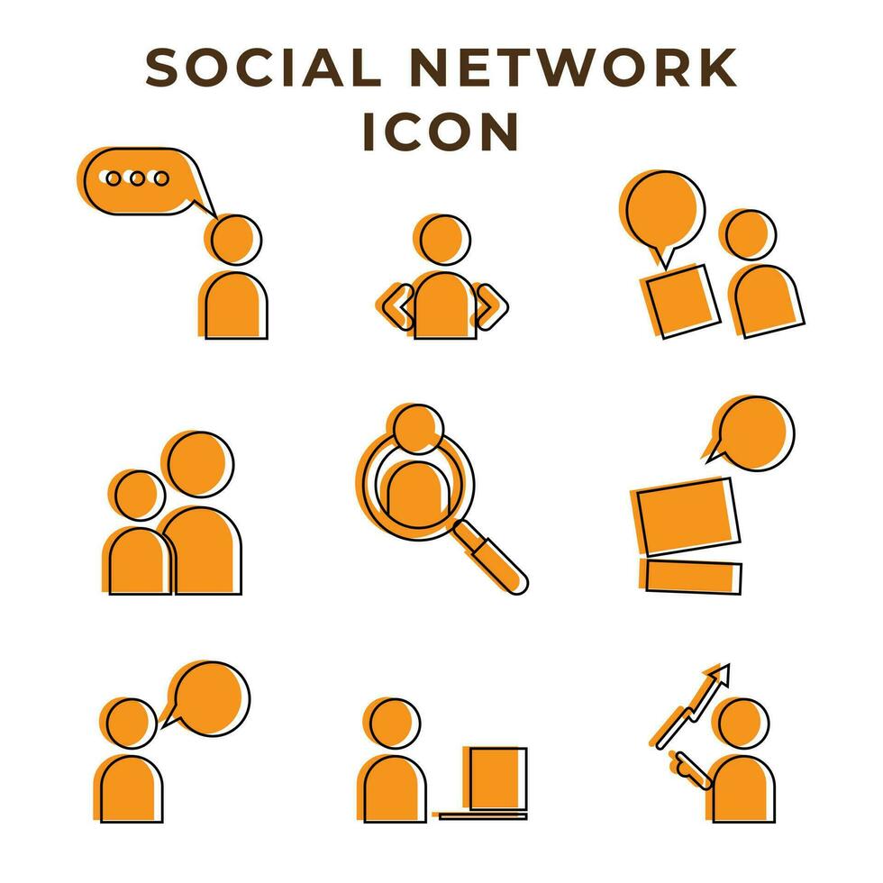 Sozial Netzwerk Symbol. Sammlung von Netzwerk Symbol. modisch Symbol Stil vektor