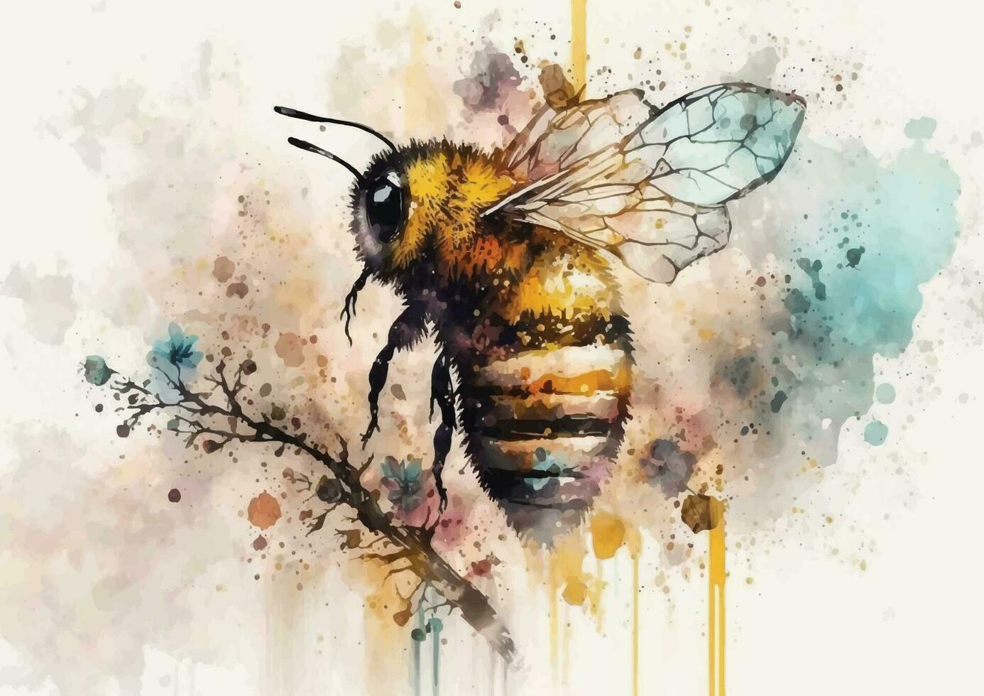 erfarenhet de undra av bin med dessa underbar vattenfärg vektor mönster