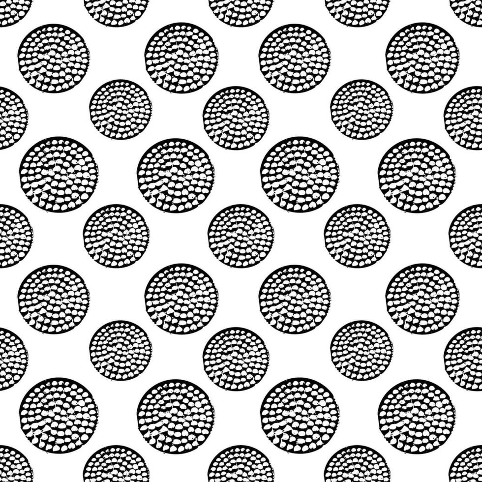 schwarz und Weiß Kreis, runden Grunge Polka Punkt, nahtlos Muster, Verpackung Papier. vektor