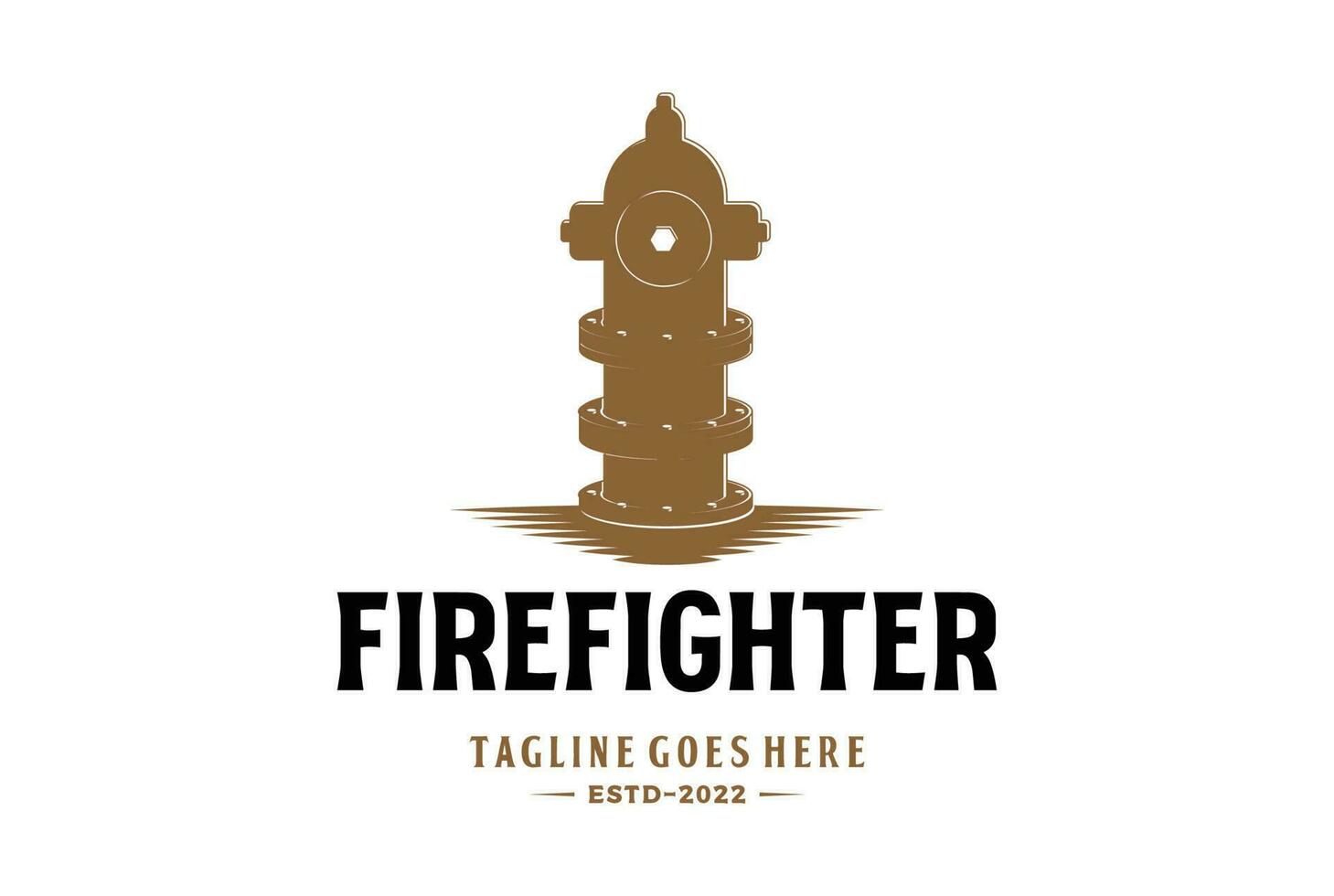 retro Jahrgang Feuer Hydrant zum Feuerwehrmann Logo Design vektor