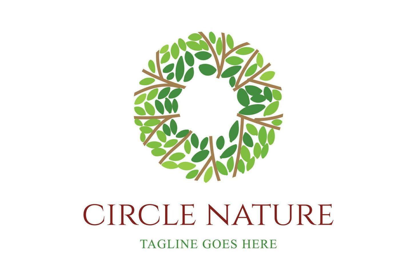 cirkulär grön blad växt träd gren för natur hälsa ört eller miljö logotyp vektor