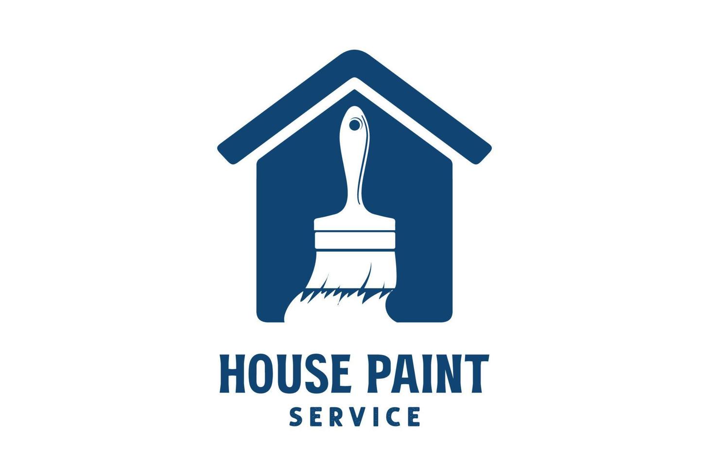 einfach minimalistisch Haus Symbol mit Farbe Bürste zum Renovierung Bedienung Logo vektor