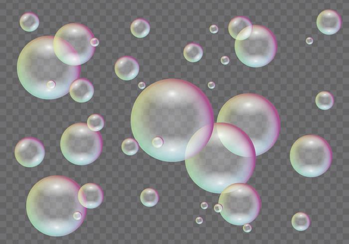 Seifenblasen auf transparentem Hintergrund vektor