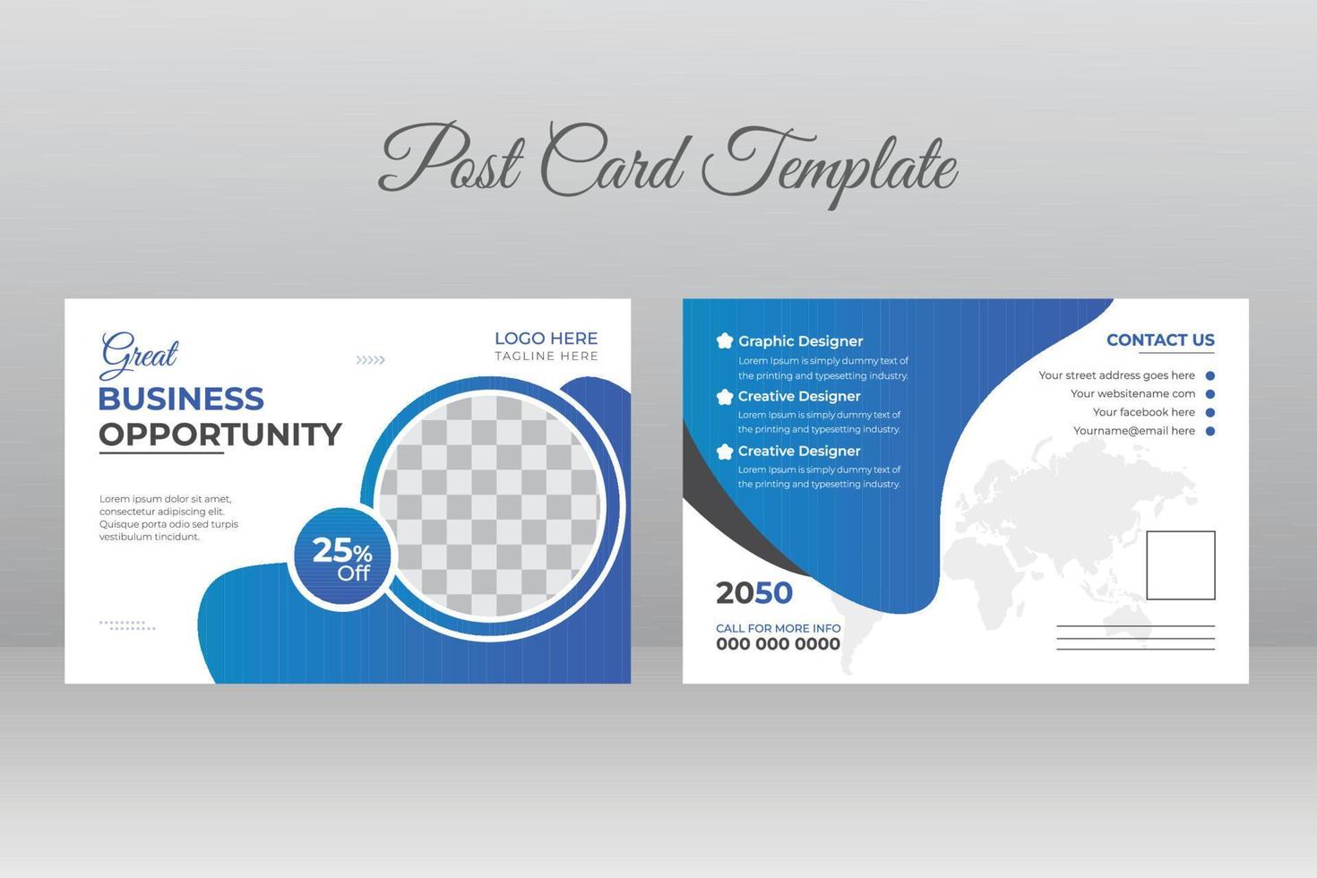 Business-Postkarten-Template-Design vektor