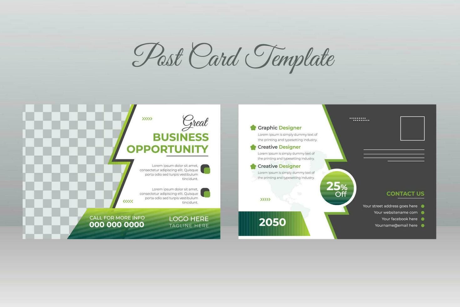 Business-Postkarten-Template-Design vektor