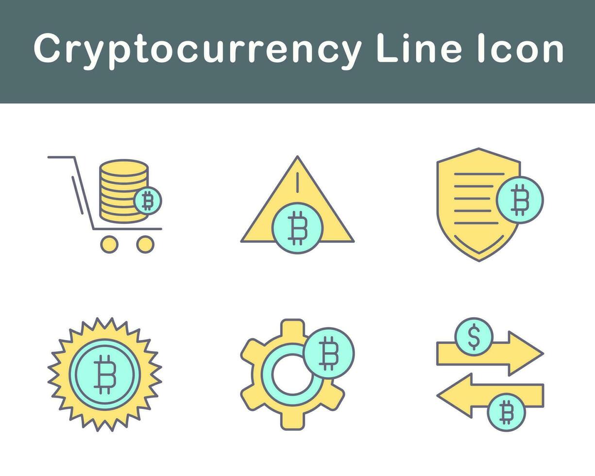 bitcoin och kryptovaluta vektor ikon uppsättning