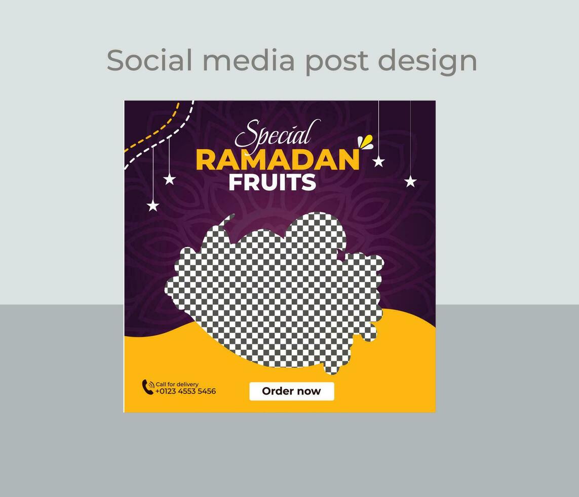 ramadan mat social media posta vektor