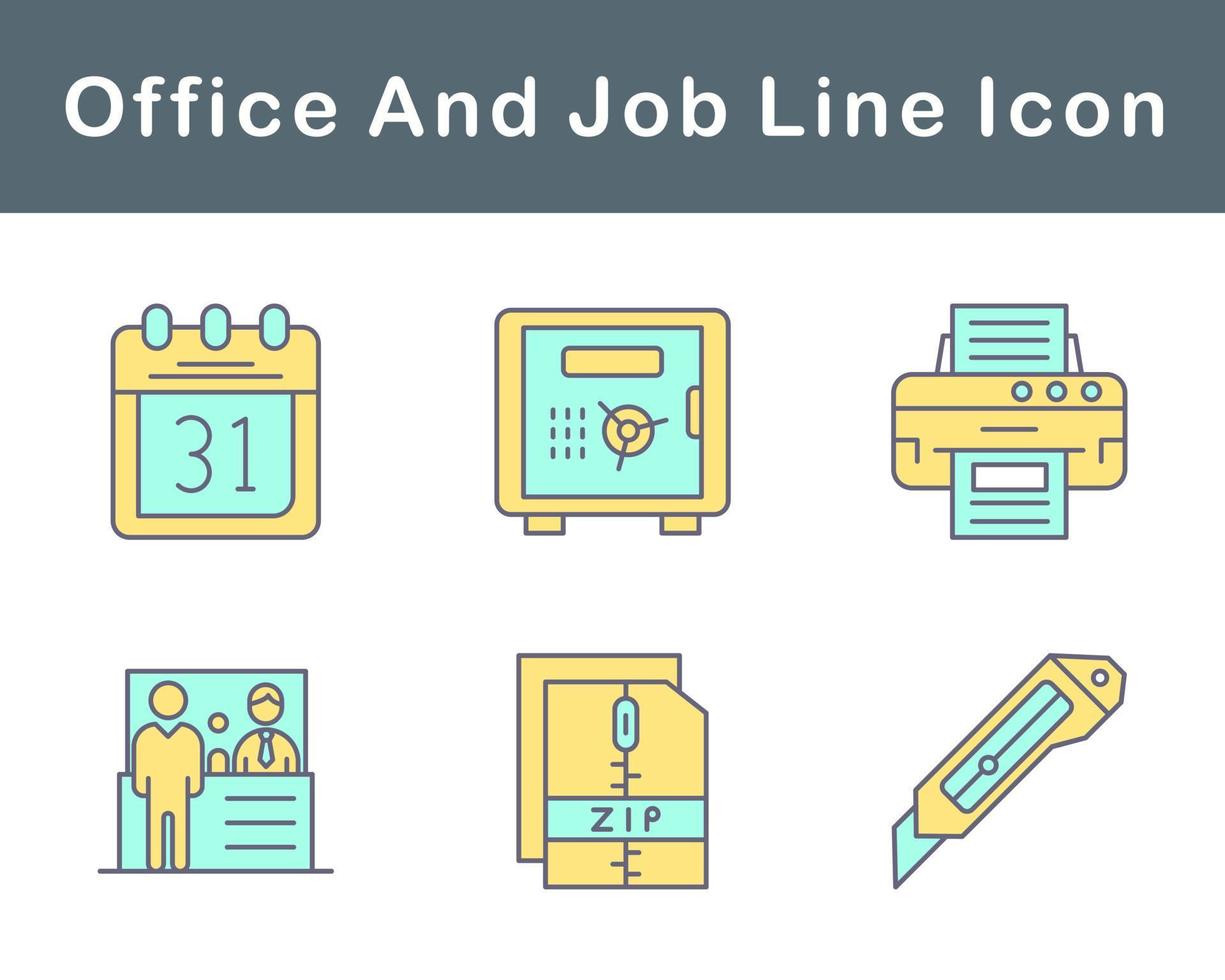 arbete kontor och jobb vektor ikon uppsättning