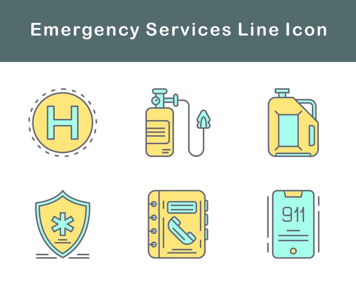 Notfall Dienstleistungen Vektor Symbol einstellen