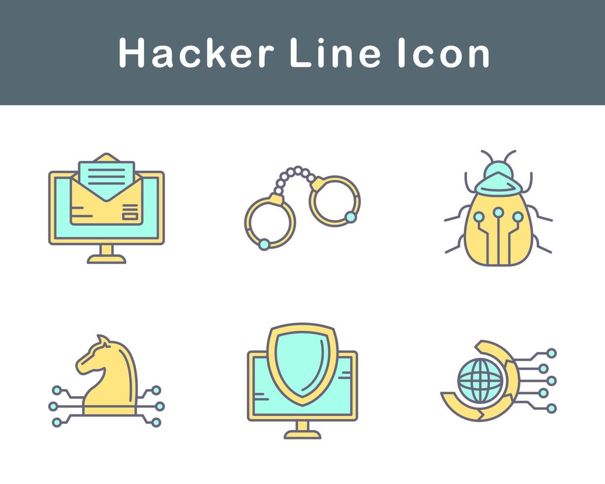 hacker vektor ikon uppsättning